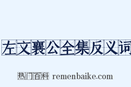 左文襄公全集反义词是什么意思的图片